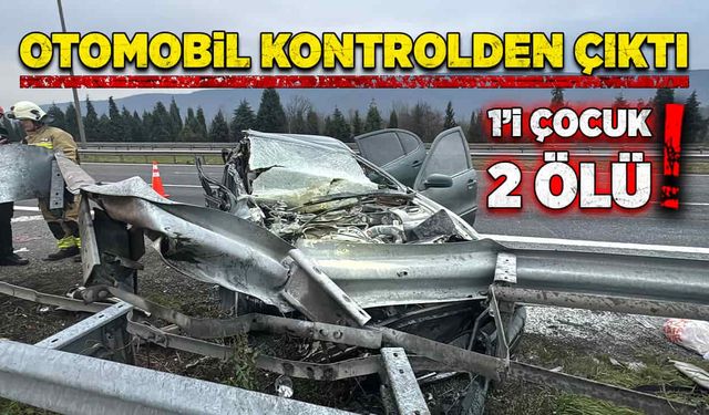 Düzce'de feci kaza! Otomobil kontrolden çıktı! 2 ölü!