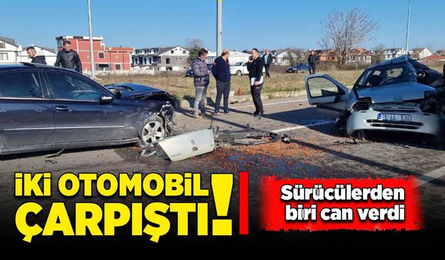 İki otomobil çarpıştı! Sürücülerden biri can verdi!