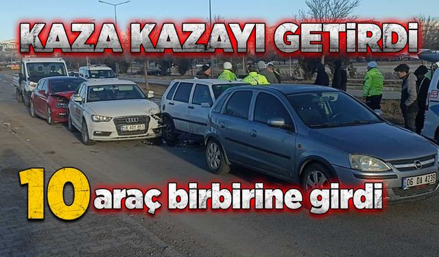 Kaza kazayı getirdi! 10 araç birbirine girdi!