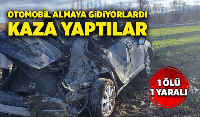 Otomobil almaya gidiyorlardı kaza yaptılar! 1 ölü, 1 yaralı!