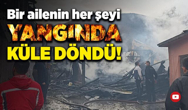 Odunlukta başlayan yangın bir ailenin her şeyini küle çevirdi!