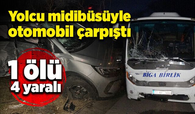 Yolcu midibüsü ile otomobil çarpıştı! 1 ölü, 4 yaralı!