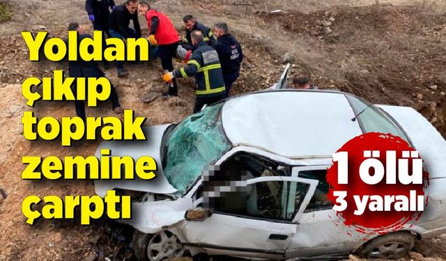 Yoldan çıkan araç kağıt gibi ezildi; 1 ölü, 3 yaralı