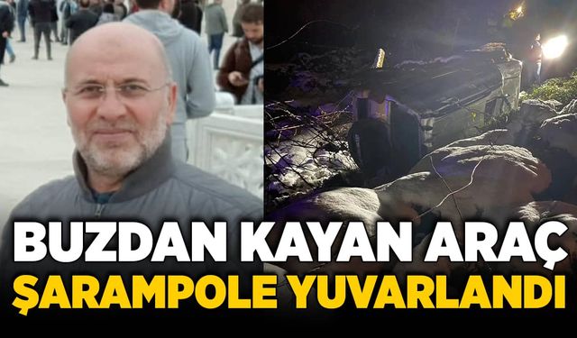 Otomobil buzdan dolayı kayıp şarampole yuvarlandı!