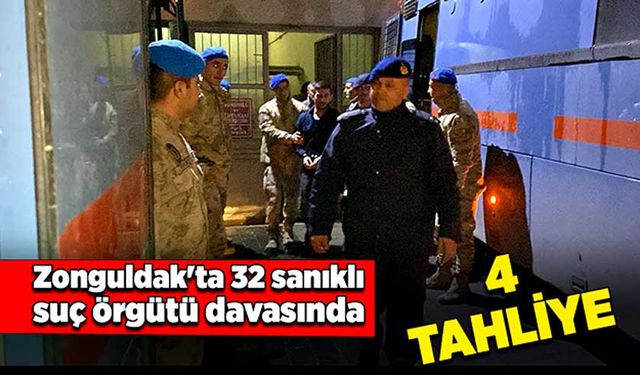 Zonguldak'ta 32 sanıklı suç örgütü davasında 4 tahliye