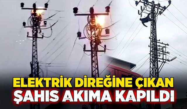 Elektrik direğine çıkan şahıs akıma kapıldı