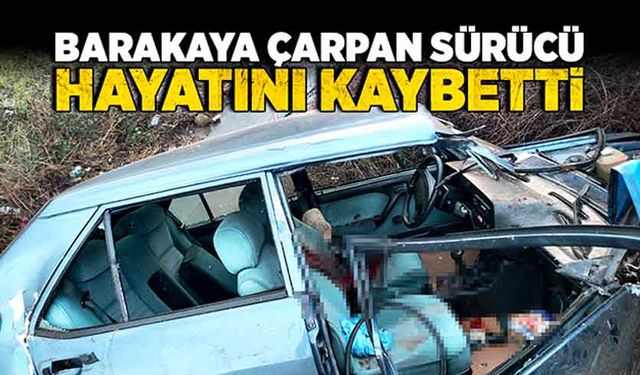 Barakaya çarpan sürücü  hayatını kaybetti