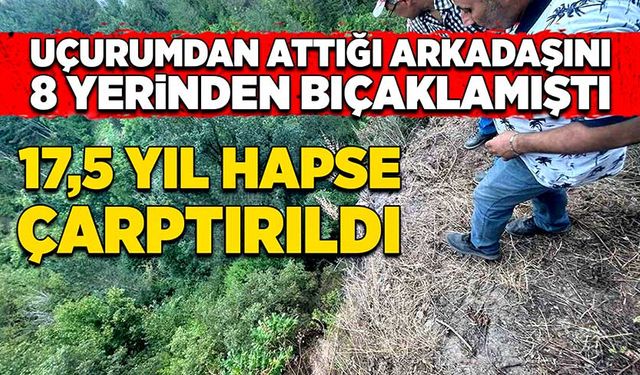 Uçurumdan attığı arkadaşını 8 yerinden bıçaklamıştı: 17,5 yıl hapse çarptırıldı!