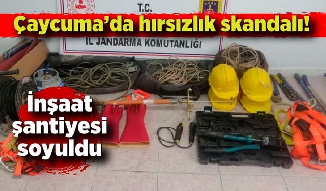 Çaycuma’da hırsızlık skandalı:  İnşaat şantiyesi soyuldu