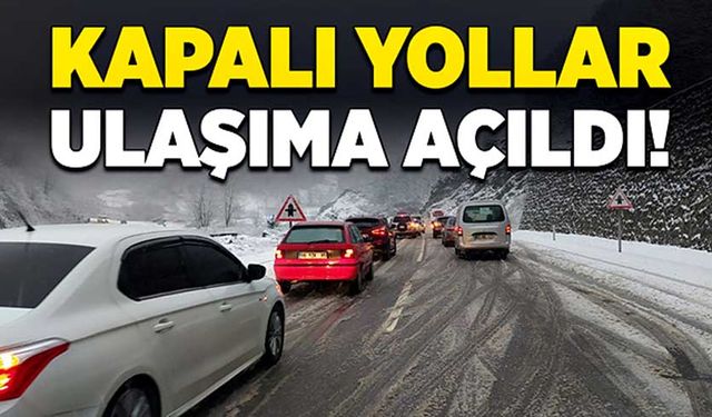 Kapalı yollar ulaşıma açıldı!