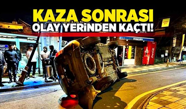 Kaza sonrası olay yerinden kaçtı!