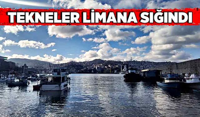 Kötü hava şartları nedeniyle tekneler limana sığındı