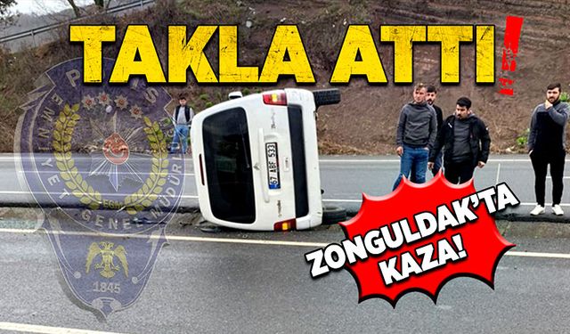 Zonguldak'ta kaza, takla attı!