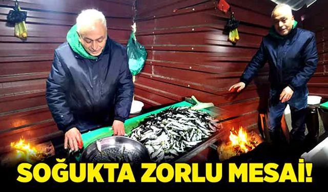 Soğukta zorlu mesai!