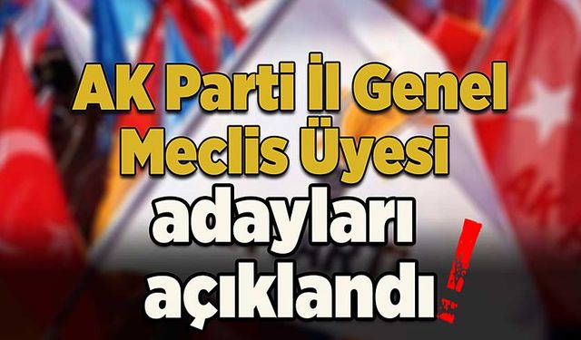 AK Parti İl Genel Meclis Üyesi adayları açıklandı