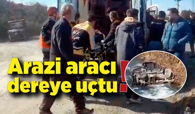 Arazi aracı dereye uçtu: 3 ağır yaralı