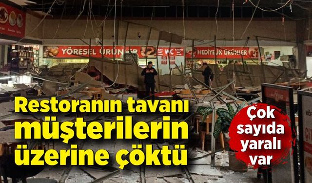 Ünlü köftecinin tavanı çöktü; Müşteriler tavan parçalarının altında kaldı