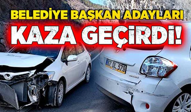 Belediye başkan adayları kaza geçirdi!