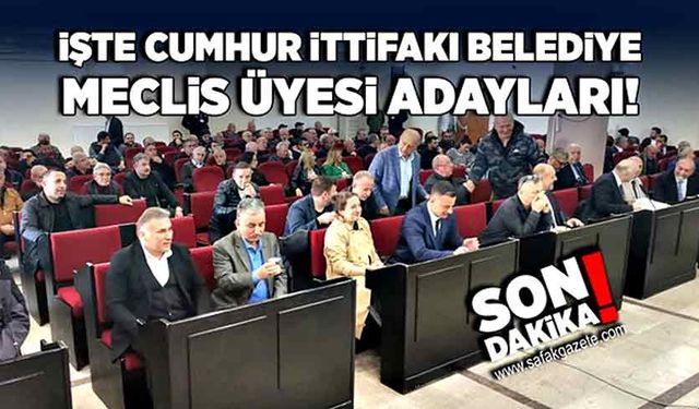 Cumhur İttifakı Zonguldak Belediye Meclis üyeleri belli oldu!