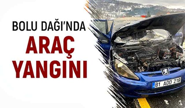 Bolu Dağı'nda araç yangını!