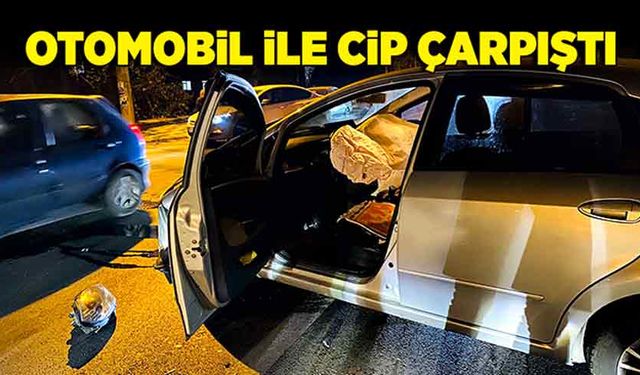 Otomobil ile cip çarpıştı!