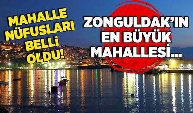 Mahalle nüfusları belli oldu! Zonguldak’ın en büyük mahallesi…