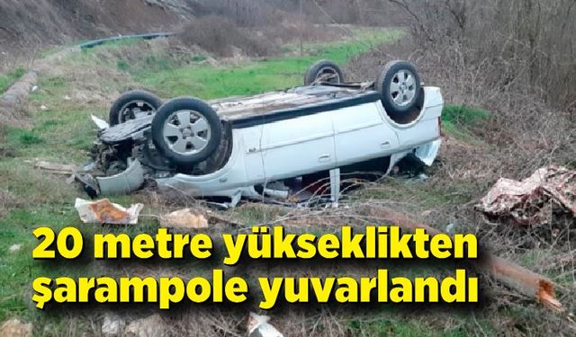 Kontrolden çıkan otomobil şarampole yuvarlandı: 1 yaralı