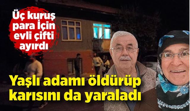 Yaşlı adamı öldürüp karısını da yaraladı