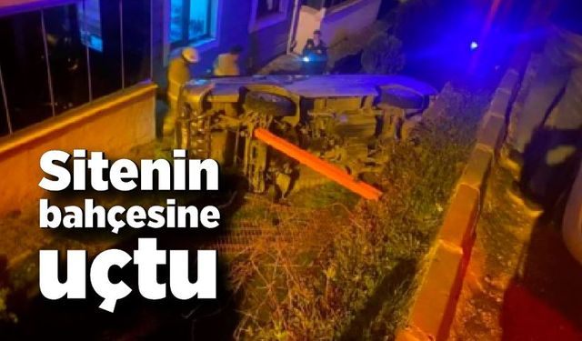 Sitenin bahçesine uçan araçtaki 3 kişi yaralandı