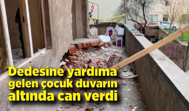 Dedesine yardıma ederken yıkılan duvar torununu hayattan kopardı