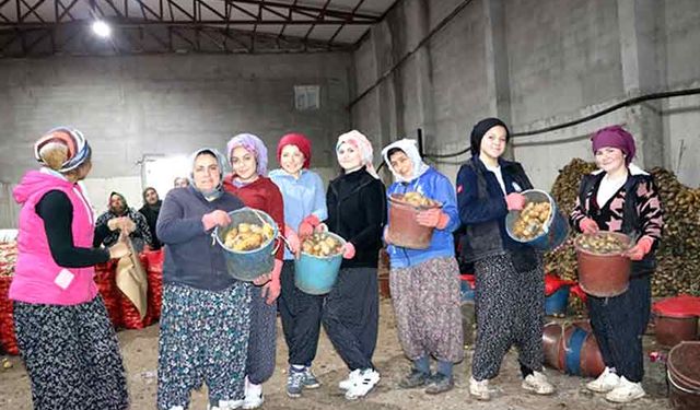 Kadınlar soğuk hava deposunda çalışarak günlerini kutladı