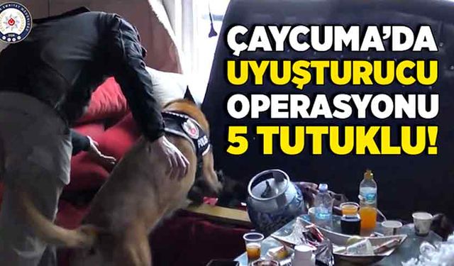 Çaycuma’da uyuşturucu operasyonu: 5 tutuklu!