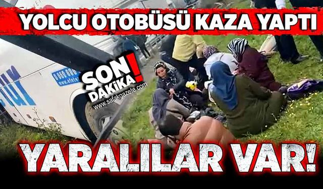 Yolcu otobüsü kaza yaptı! Yaralılar var!