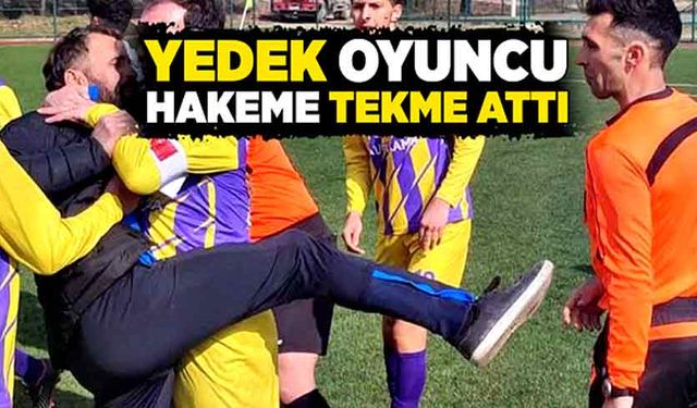 Yedek oyuncu hakeme tekme attı!