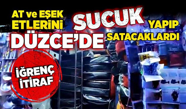 İğrenç itiraf! At ve eşek etlerini sucuk yapıp Düzce'de satacaklardı!