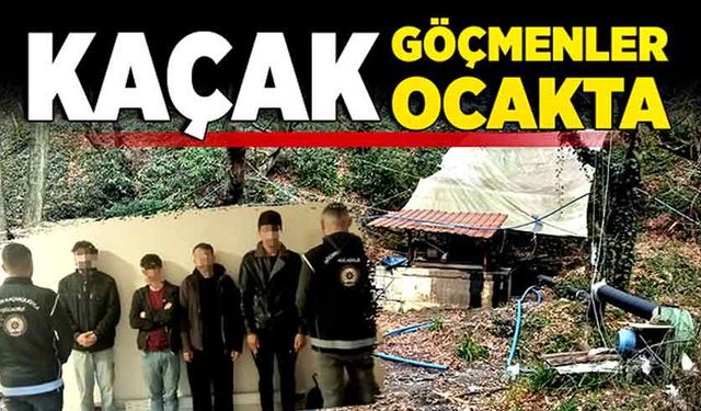 Kaçak göçmenler, kaçak ocakta yakalandı!