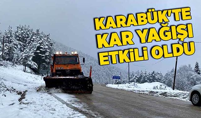 Karabük'te kar yağışı etkili oldu