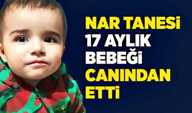 Nar tanesi 17 aylık bebeği canından etti