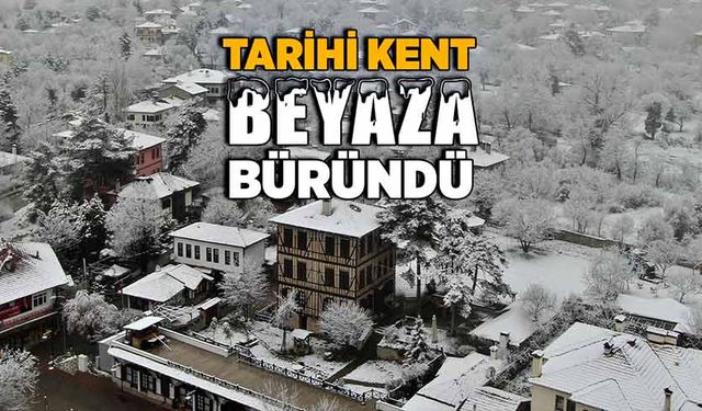 Tarihi kent beyaz örtüyle kaplandı