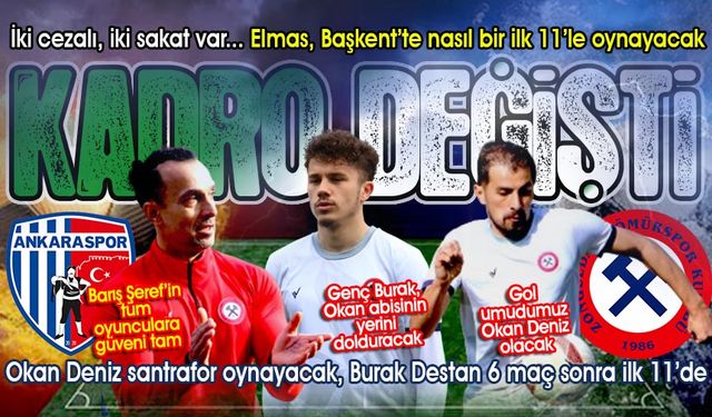 Zonguldak Kömürspor Ankara’da nasıl bir ilk 11’le başlayacak? Kadroda değişiklik var