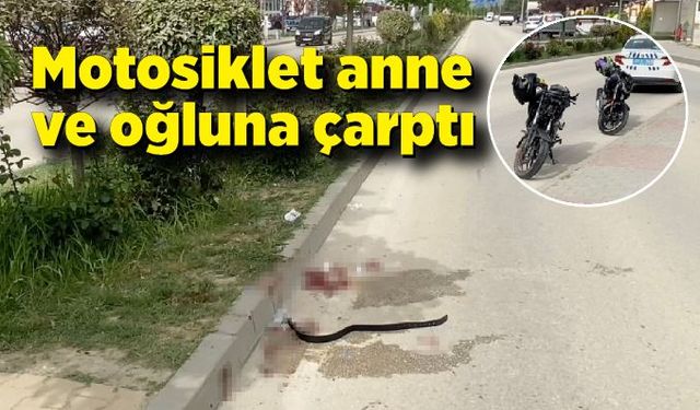 Kastamonu'da feci kaza!  Motosiklet anne ve oğluna çarptı: 3 yaralı