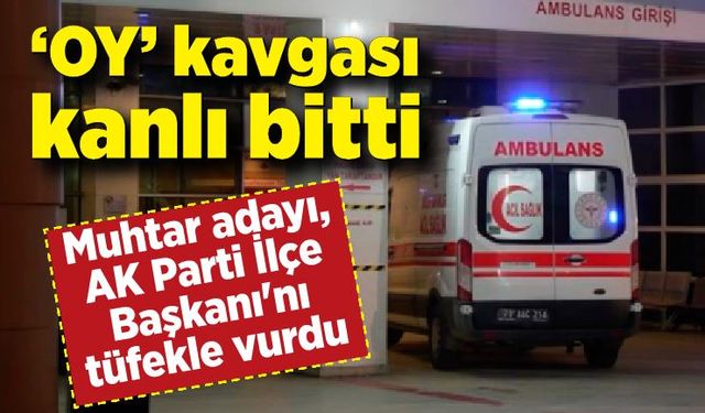 "Oy" kavgası kanlı bitti: Muhtar adayı, AK Parti İlçe Başkanı'nı tüfekle vurdu