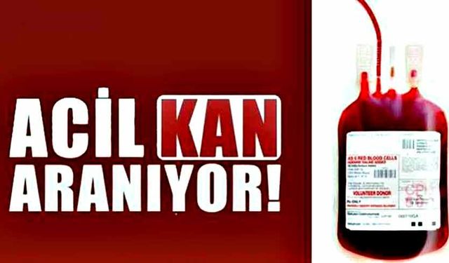 Acil Kan aranıyor!