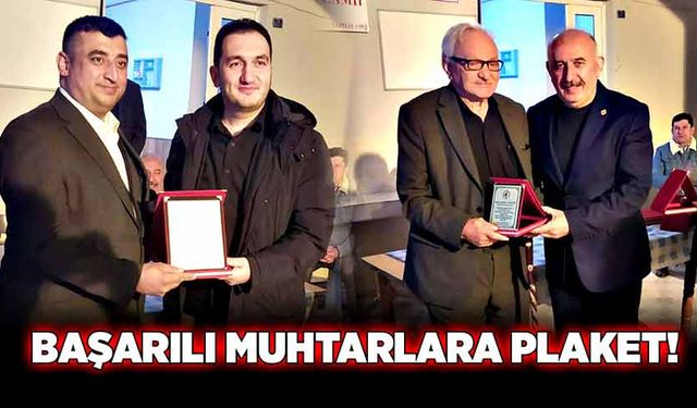 Başarılı muhtarlara plaket!