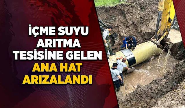 İçme suyu arıtma tesisine gelen  ana hat arızalandı