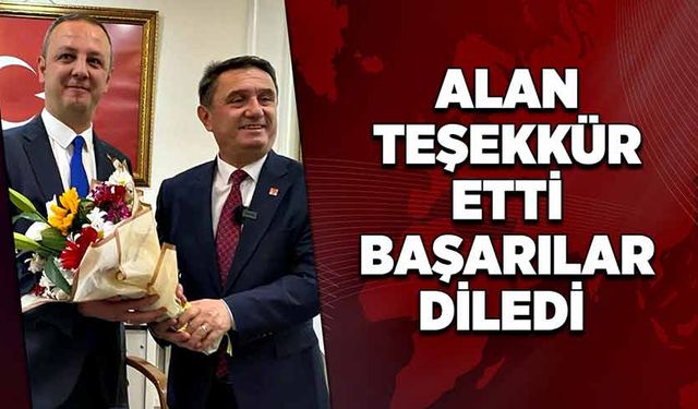 Alan, teşekkür etti başarılar diledi