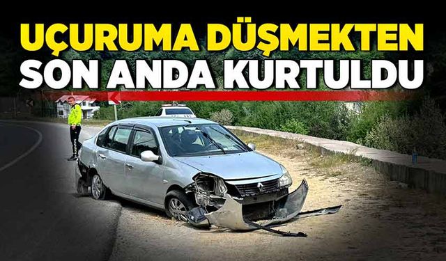 Uçuruma düşmekten son anda kurtuldu!