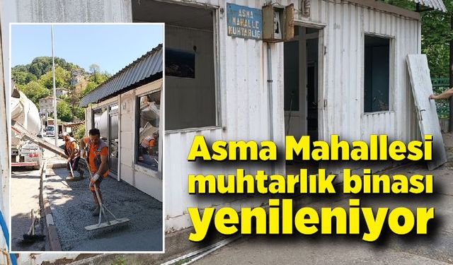 Asma mahallesi muhtarlık binası yenileniyor