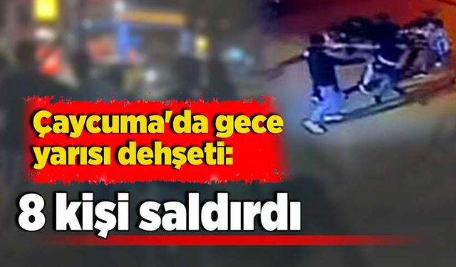 Çaycuma'da gece yarısı dehşeti: 8 kişi saldırdı