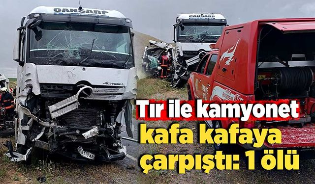 Tır ile kamyonet kafa kafaya çarpıştı: 1 ölü